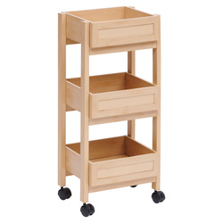 Cărucior de bucătărie pe roți CANE, împletitură vieneză, 39,6 x 30 x 85,5 cm