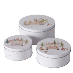 Set de trei cutii de depozitare CARRIE, Ø 14-20 cm