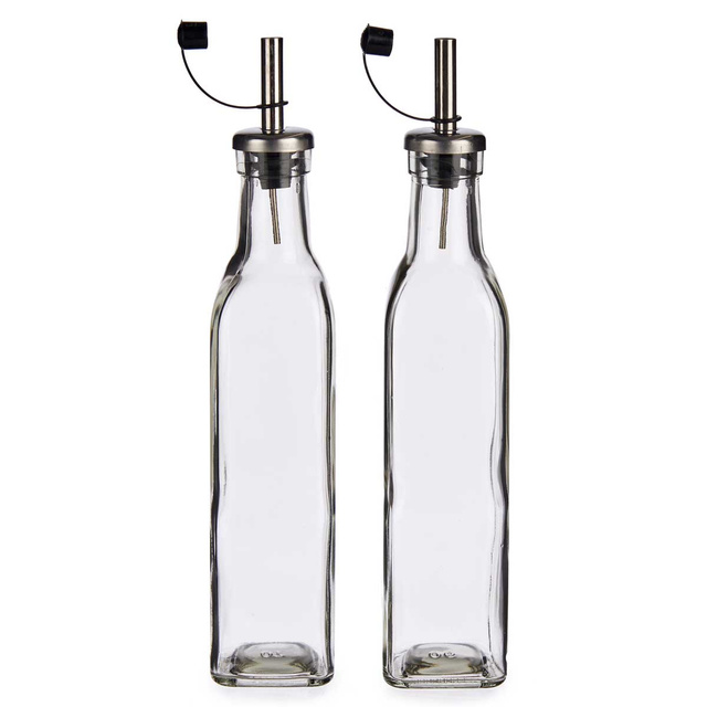 Set 2 sticle cu dozator pentru ulei de masline si otet, 300 ml