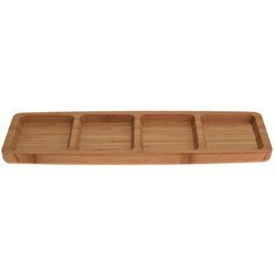 Tava din bambus pentru aperitive 4 compartimente,  33x10x2 cm, Excellent Houseware