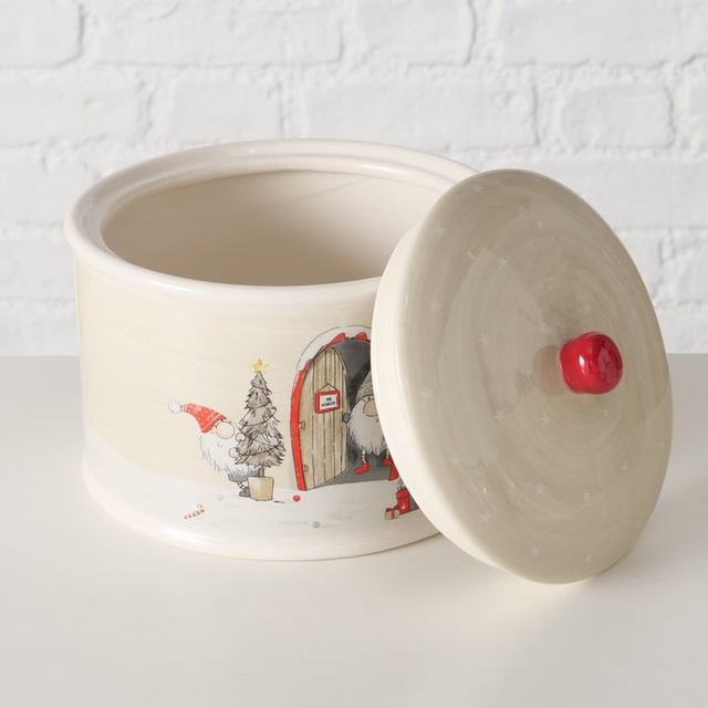 Borcan ceramic cu capac FIETE, Ø18 cm