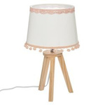 Lampa de masa POMPOM, picioare din lemn, 32 cm