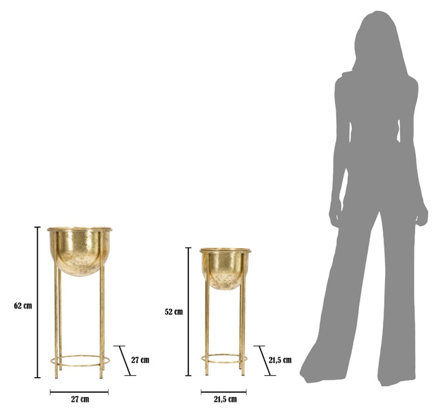 Suporturi de flori aurii cu ghivece detașabile