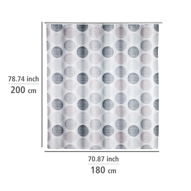 Perdea de dus Pastel Dots, 180 x 200 cm, WENKO