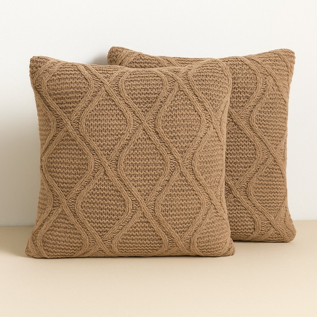 Pernă decorativă CHENILLE, tricotată, 45 x 45 cm