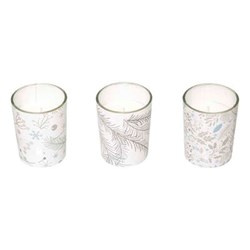 Lumanari parfumate cu imprimeu Craciun, Ø 5 cm, 3 buc.