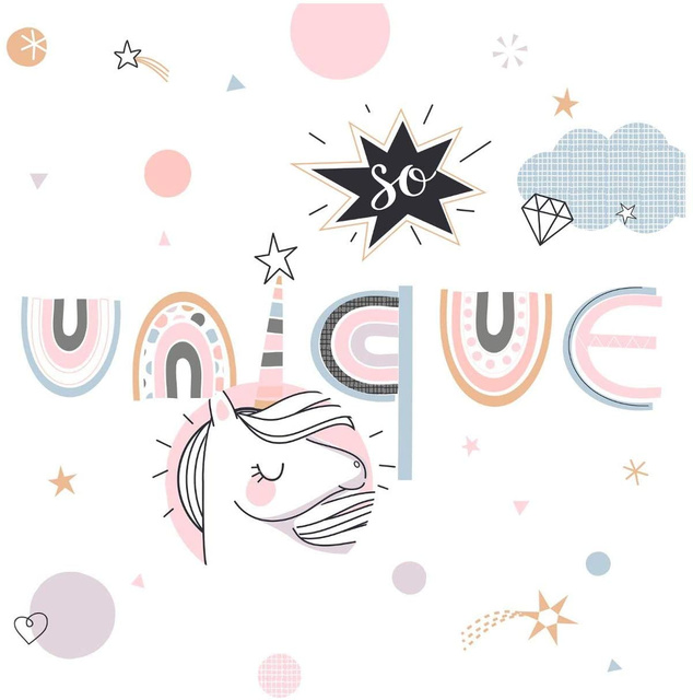 Lenjerie de pat fetita 140x200 cm, UNICORN, fata-verso