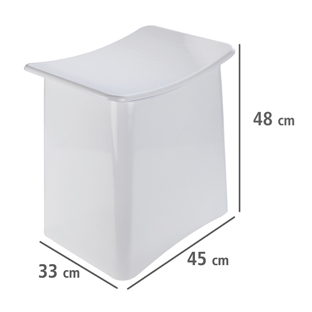 Coș de rufe si scaun, Alb, 2-în-1, WENKO