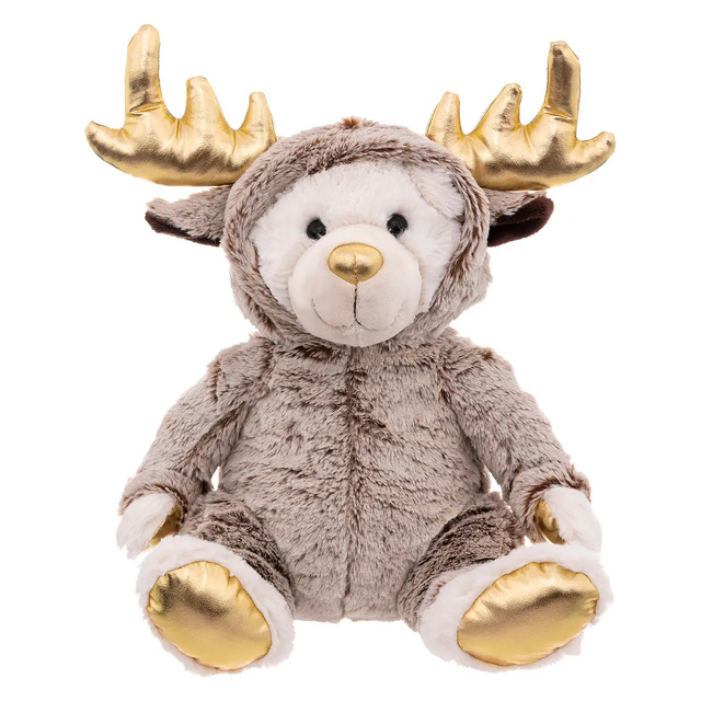 Jucărie de pluș de Crăciun, ursuleț îmbrăcat ca un ren, 28 cm