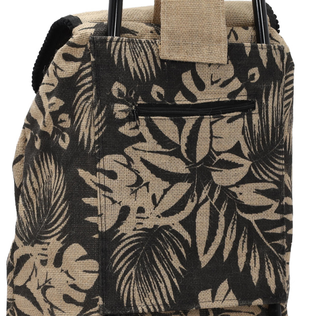 Cărucior de cumpărături cu roți, sac de iută, 33 litri