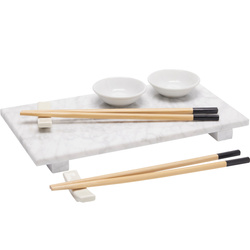 Set de servire sushi ORIA pentru 2 persoane, 9 elemente, tavă din marmură