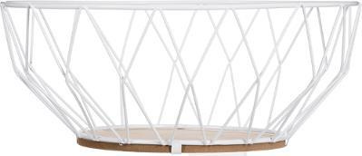 Coș de fructe, metalic, alb, Ø 28 cm