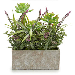 Flori artificiale in ghiveci de beton pentru balcon, 7 x 17 x 23 cm