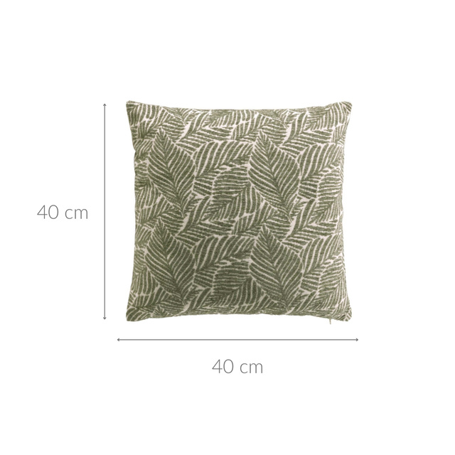 Pernă decorativă, model frunze jacquard, 40 x 40 cm