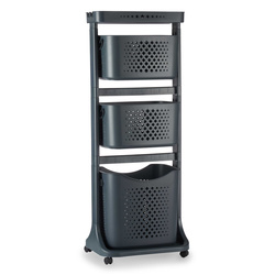 Raft de plastic pentru garderobă cu 2 coșuri COMFY PLACES, 44 x 33 x 81 cm