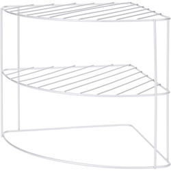 Organizer colțar pentru blat de bucătărie pentru farfurii, metalic, 23 x 23 x 21 cm