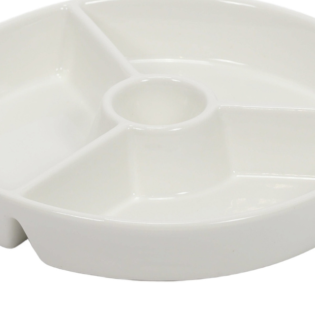 Platou rotund pentru aperitive cu compartimente și loc pentru sos, Ø 19,5 cm