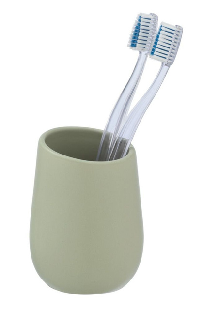 Pahar ceramic pentru periuțe de dinți BADI, gri, Wenko