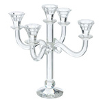 Sfesnic din sticla pentru 5 lumanari, 33 cm