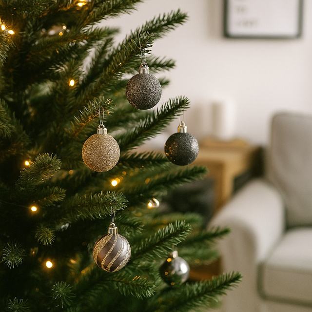 Globuri multicolore cu diferite finisaje, Ø 4 cm, 12 buc.