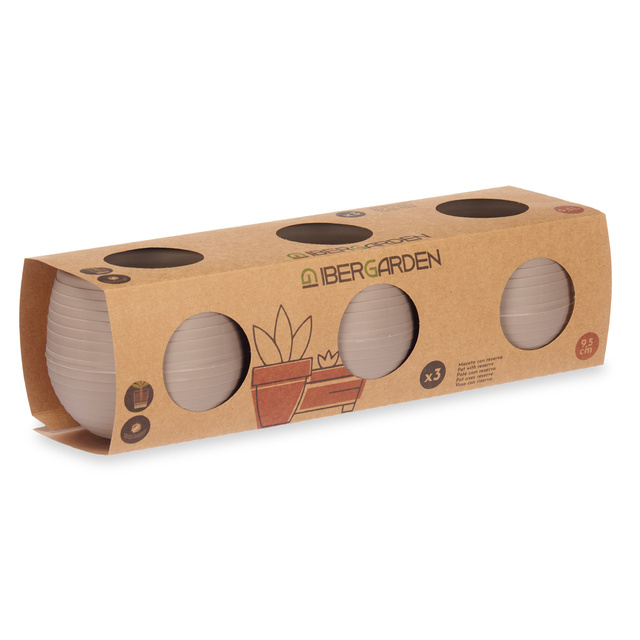 Ghivece de flori cu auto-udare, plastic, 3 buc, Ø 10 cm