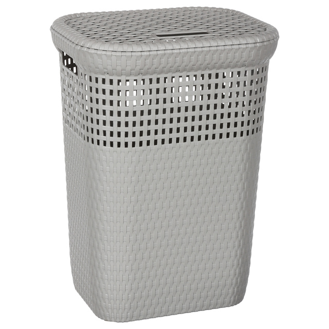 Cos de rufe cu capac, model ratan, 60 litri