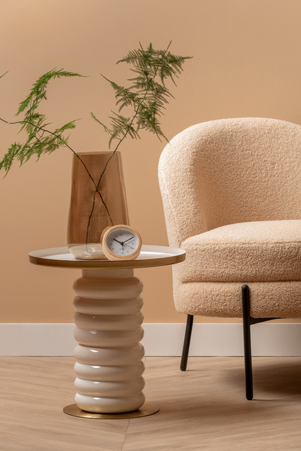 Ceas deșteptător cu carcasă de bambus NEAT, Ø 10 cm