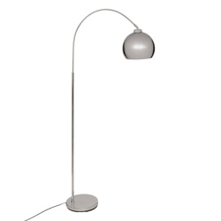 Lampa de podea arcuită FLORIS, metalică, argintie, 177 cm