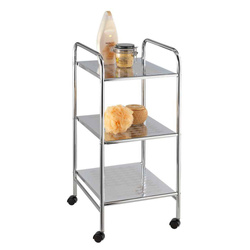 Raft pentru baie pe roti cu trei rafturi, din otel, 32 x 71 x 36,5 cm, Wenko