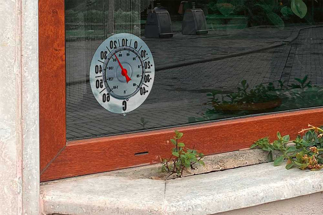 Termometru pentru geam, montaj fara gaurire, Ø 18 cm