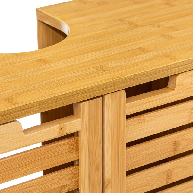 Dulap sub chiuvetă cu uși de bambus SICELA, 60 x 28 x 80 cm