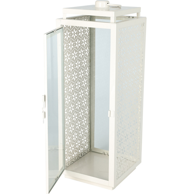 Lantern metalic lumanare, 14,5 x 14,5 x 39 cm