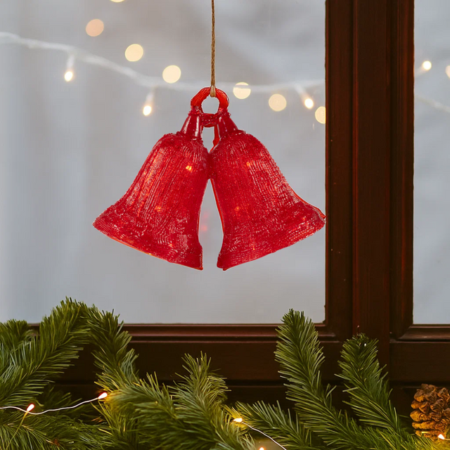 Clopotei LED de Craciun, rosii