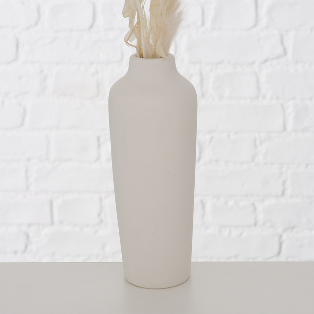 Vaza decorativa din portelan Bianca, flori uscate, inaltime 16 cm