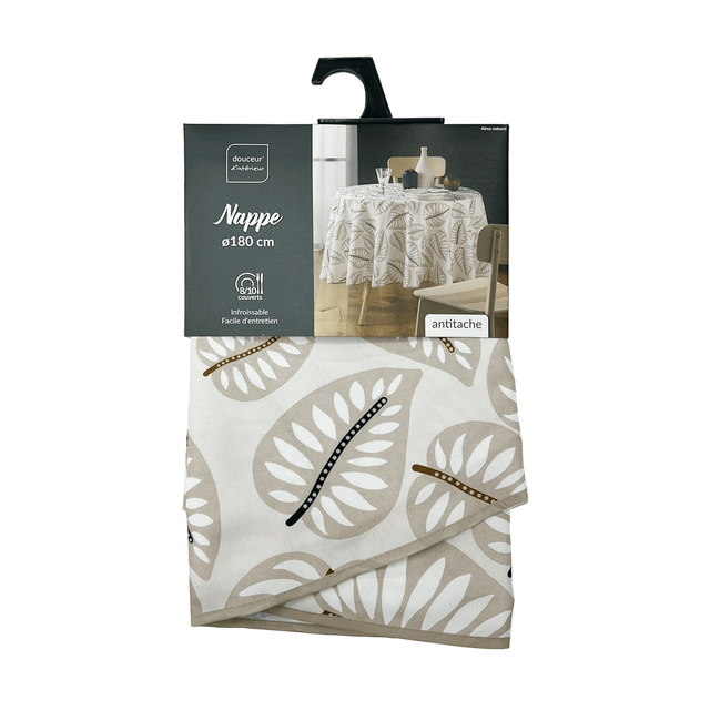 Fata de masa rotunda din poliester cu imprimeu ALMA, Ø 180 cm