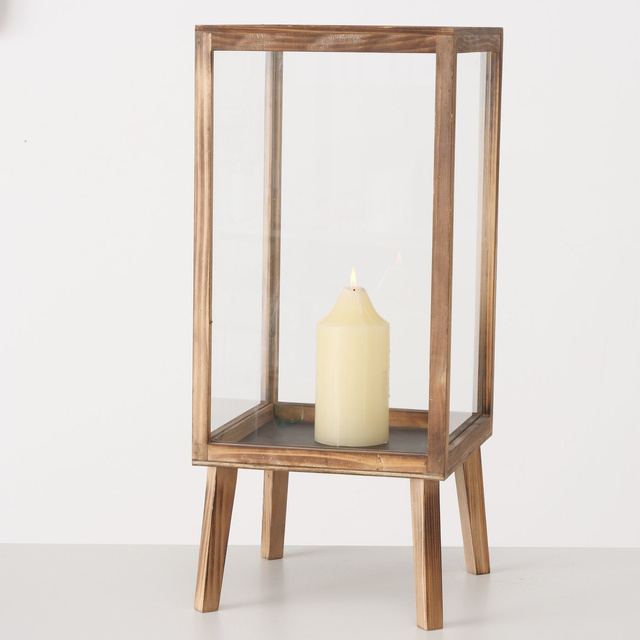 Set 2 felinare din lemn Malika