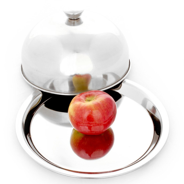 Tavă metalică pentru prăjituri și gustări cu capac Ø 24 cm