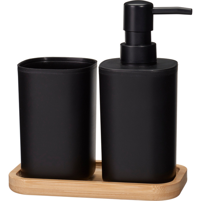 Set de baie CUB, negru, 3 piese