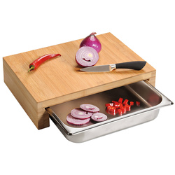 Tocator din bambus, inalt, cu recipient extrabil, Kesper