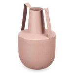 Vaza metalica de culoare pastelata cu manere, 21 cm