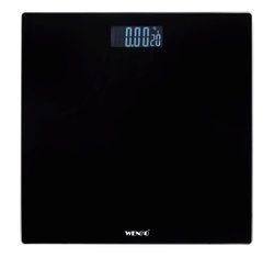 Cântar de baie LED, 30 x 30 cm, negru, WENKO