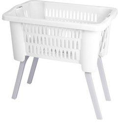 Coș de rufe, recipient cu picioare - 38l, alb