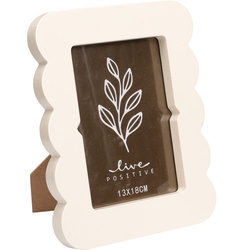 Ramă foto cu margine ondulată BASE, 18,5 x 2,2 x 23,3 cm, ecru