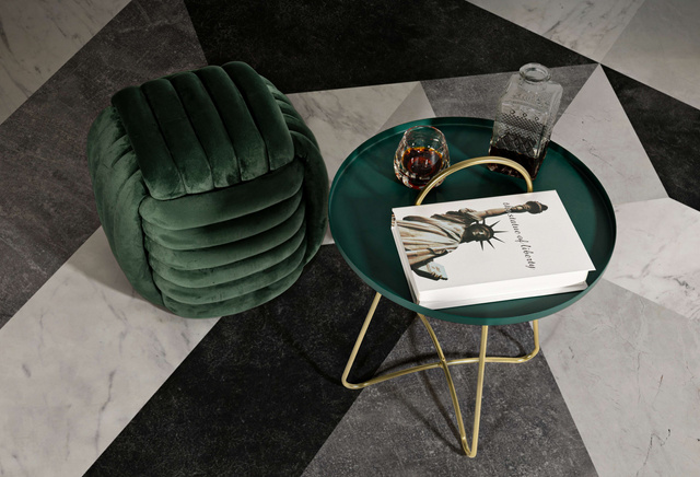 Măsuță rotundă GRENT din metal vopsit electrostatic, Ø 45 cm