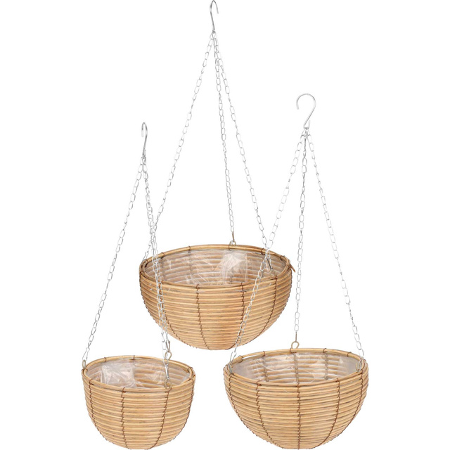 Suporturi pentru flori agățate din țesătură, 3 buc în diferite dimensiuni