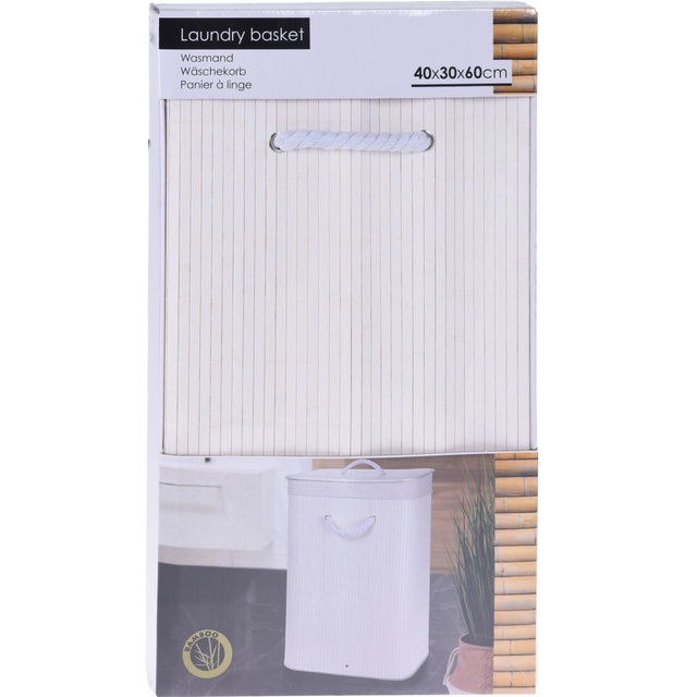 Cos de rufe din bambus cu capac