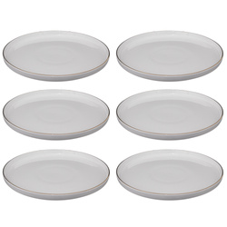 Farfurii întinse SUBLIMA, margine aurie, 6 buc. × Ø 27 cm