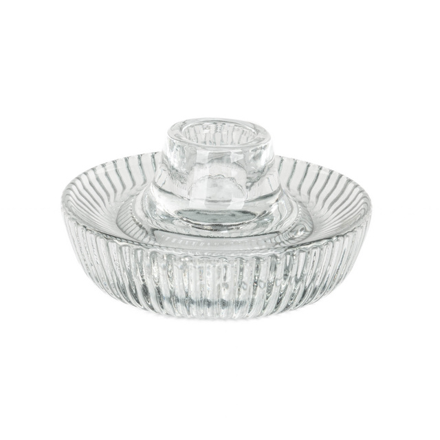 Suport lumanari cu nervuri din sticlă ARTY