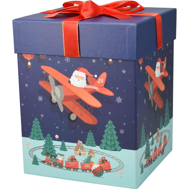 Două cutii pentru cadouri cu motivul lui Moș Crăciun, 26 și 23 cm