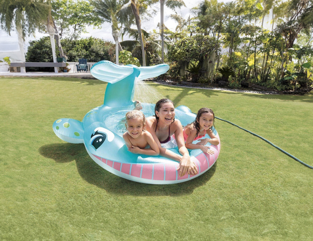 Piscina gonflabila WHALE pentru copii, cu dus, INTEX
